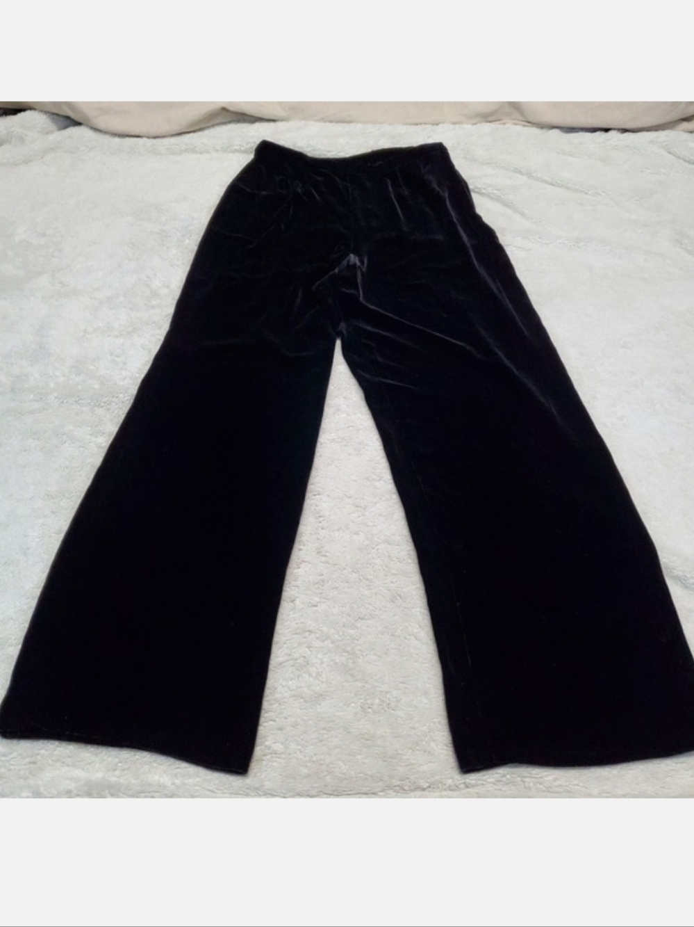 NWT Talbots Black Velvet Silk High Waist Wide‎ Leg Pant 12 Party Whimsigoth Work